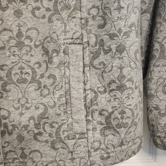 Croft & Barrow Patterned Gray Teddy Jacket - Picture 4 of 16